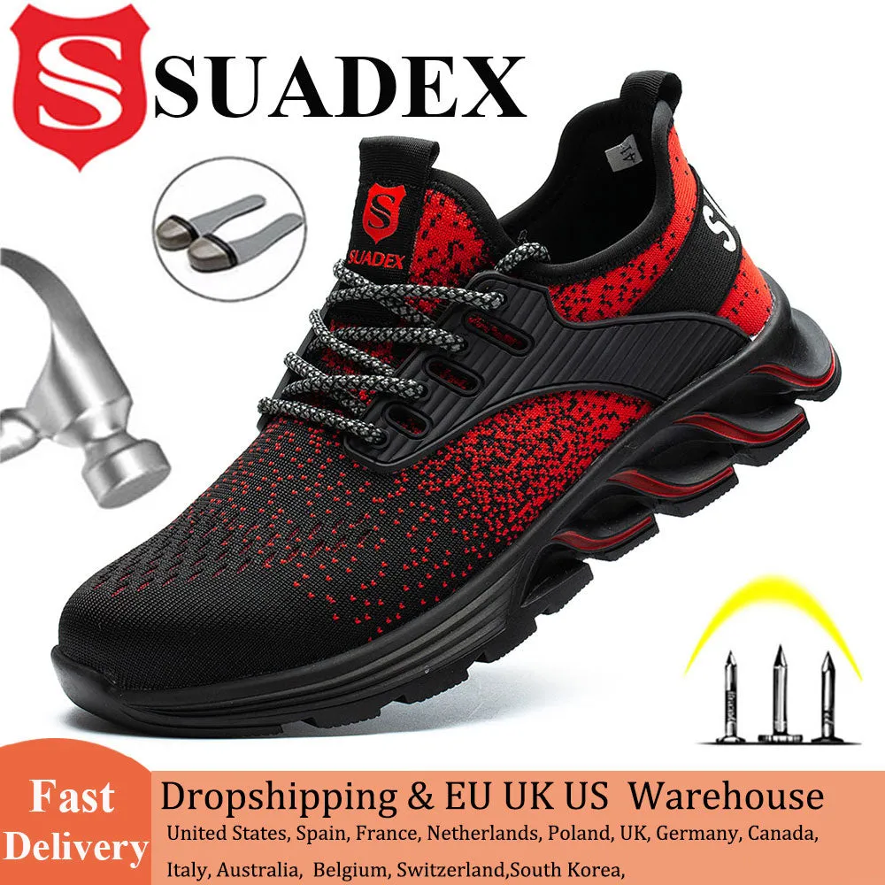 Lightweight Breathable Mens Steel Toe Safety Shoes Best Work Boots For Construction Sites