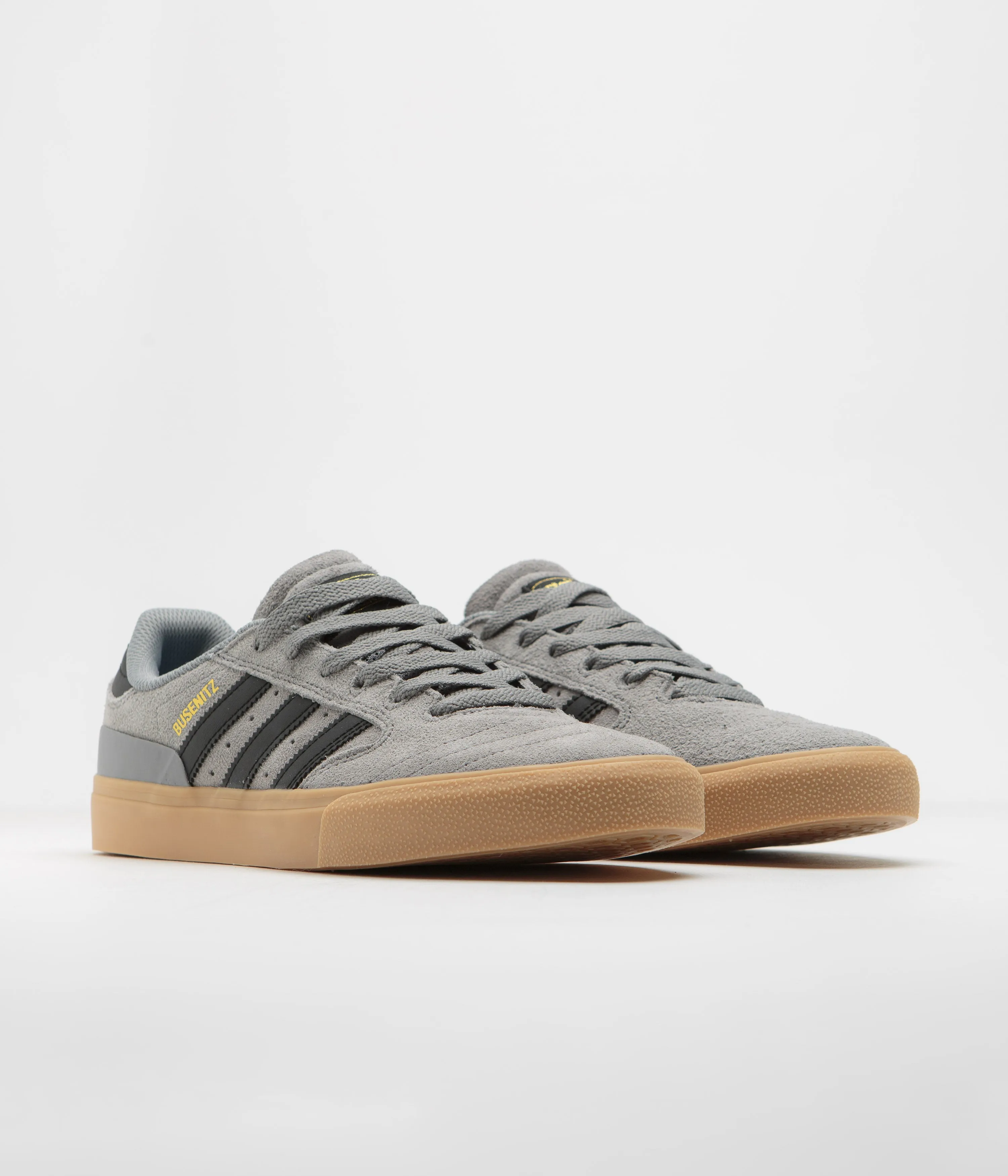 Adidas Busenitz Vulc II Shoes - Grey Three / Core Black / Gold Metallic Team Adidas Shoes