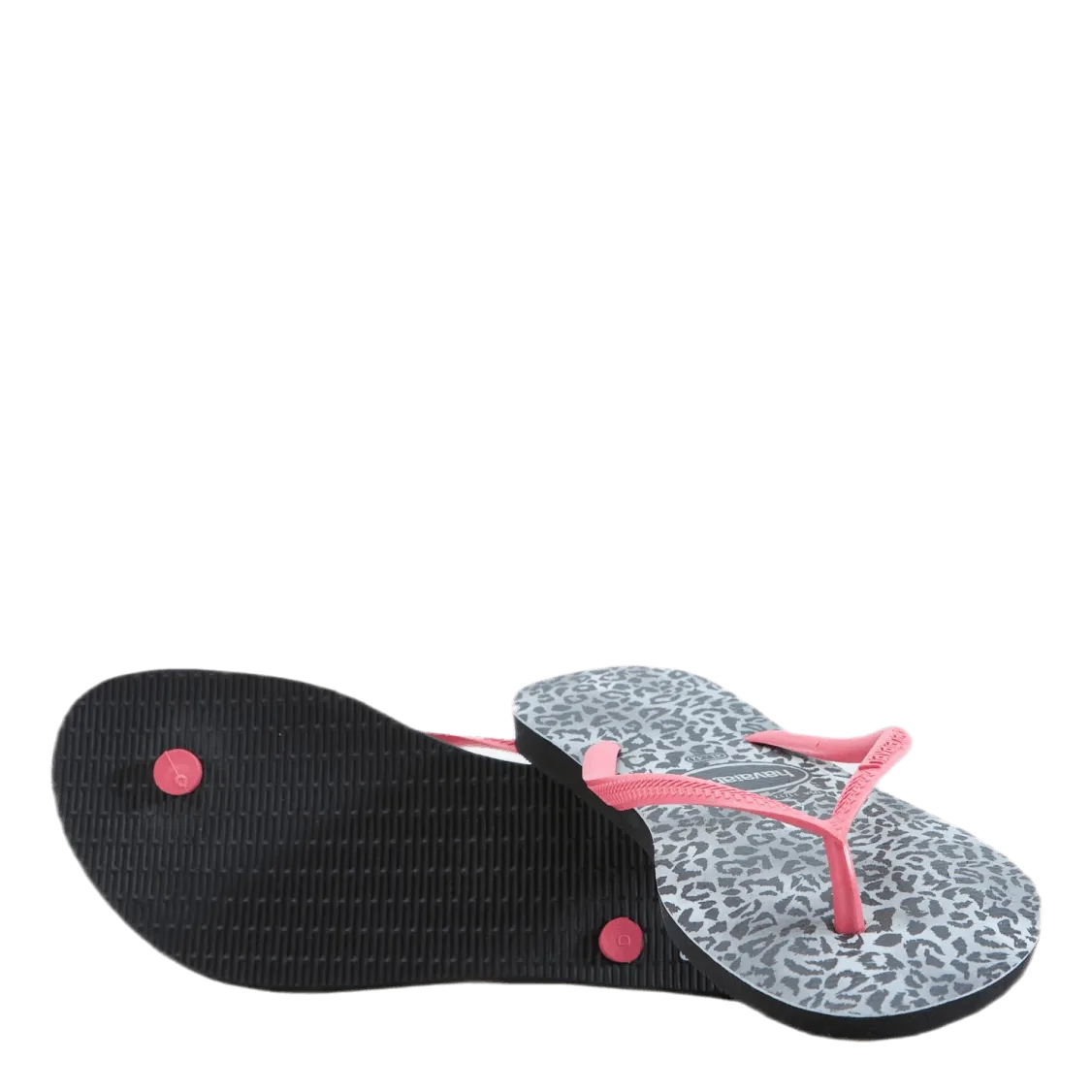 Slim Leopard Pink/Black Hidden Compartment Flip Flops
