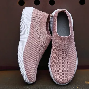 Flat Women Vulcanized Shoes High Quality Women Sneakers Slip On Flats Shoes Women Loafers Plus Size 42 Walking Flat