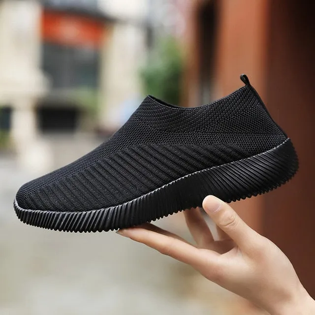 Shoes Flats Mules Women Vulcanized Shoes High Quality Women Sneakers Slip On Flats Shoes Women Loafers Plus Size 42 Walking Flat