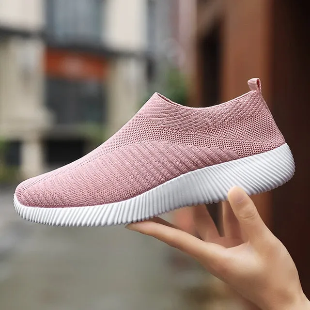 Women Vulcanized Shoes High Quality Women Sneakers Slip On Flats Shoes Women Loafers Plus Size 42 Walking Flat Modern Flat Shoes