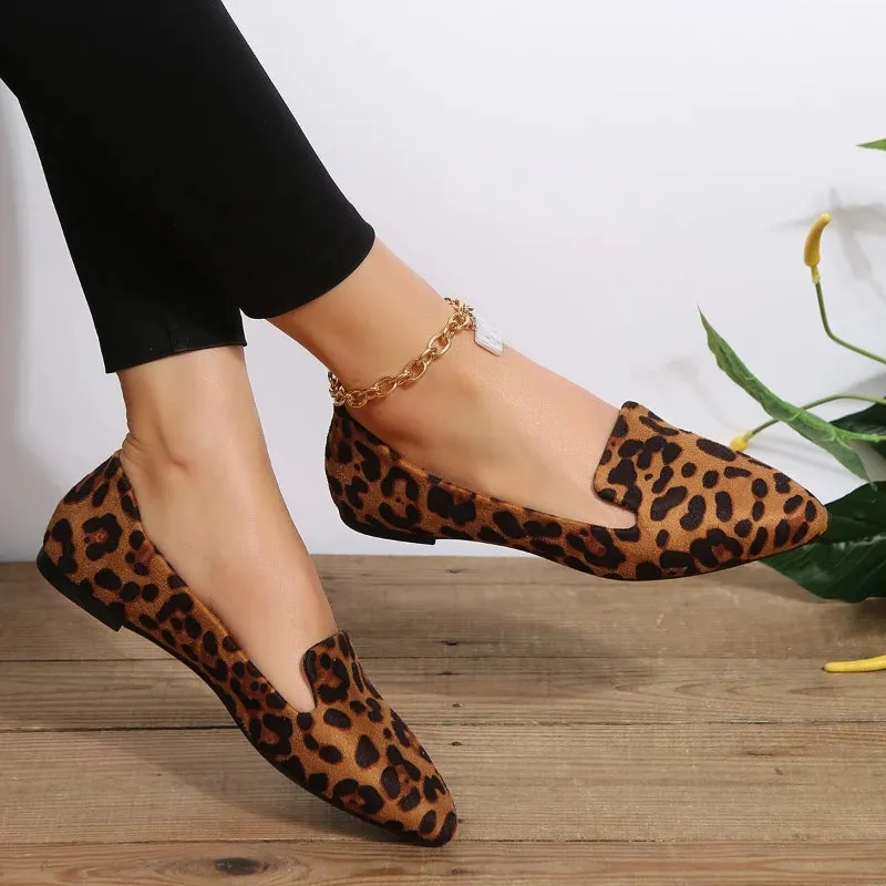 Napoli Loafers Loafers Flats Leopard Pointed Toe Casual Women Shoes Comfortable Walking