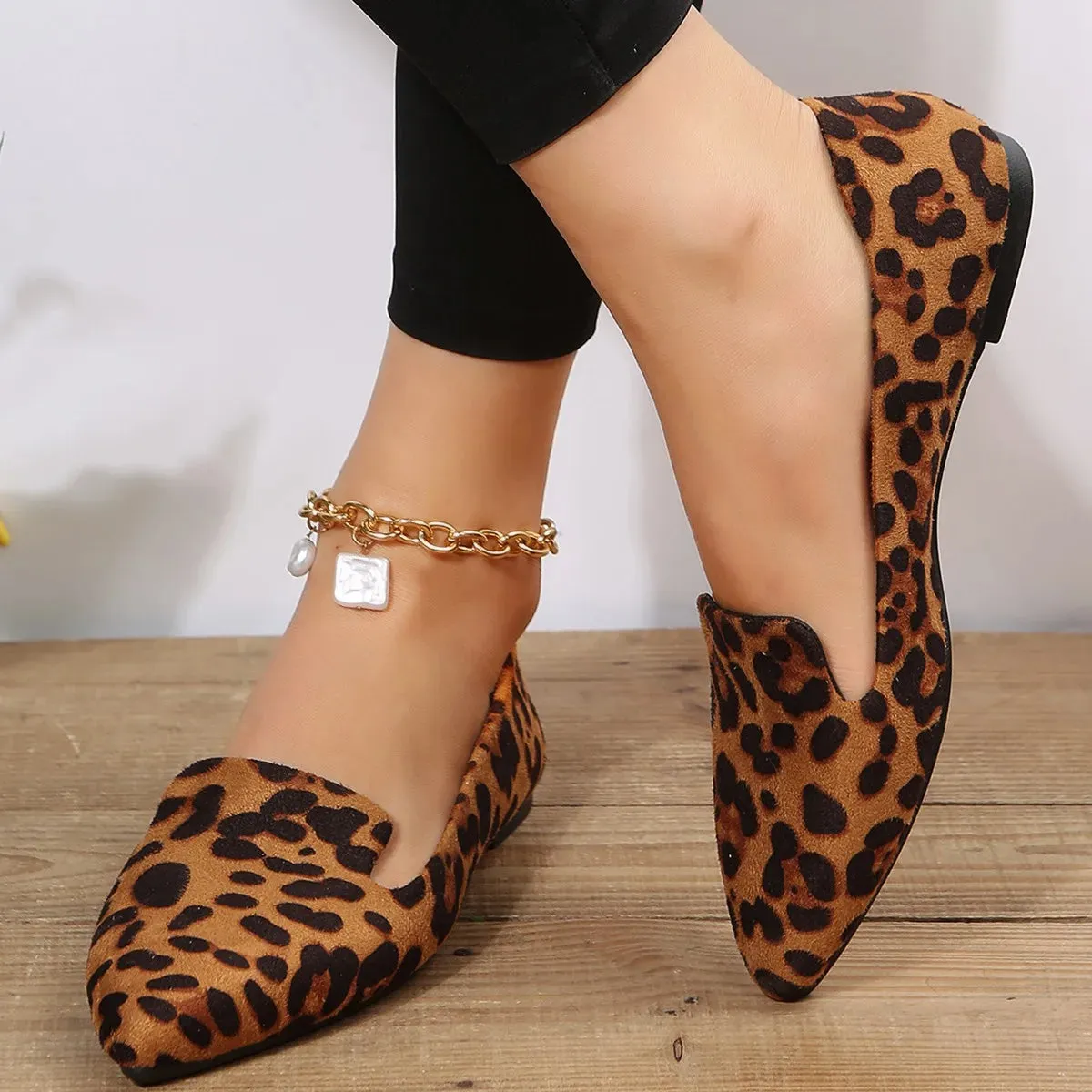 Jcpenney Penny Loafers Loafers Flats Leopard Pointed Toe Casual Women Shoes Comfortable Walking