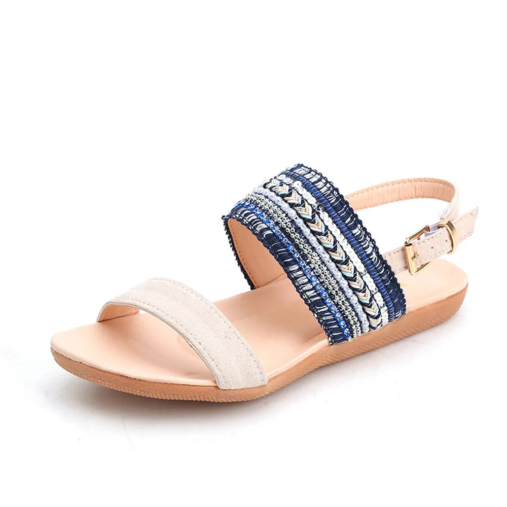 Cloth Sole Flip Flops Women Bohemia Slippers Flip Flops Flat Sandals Toe Beach Gladiator Ankle Shoes