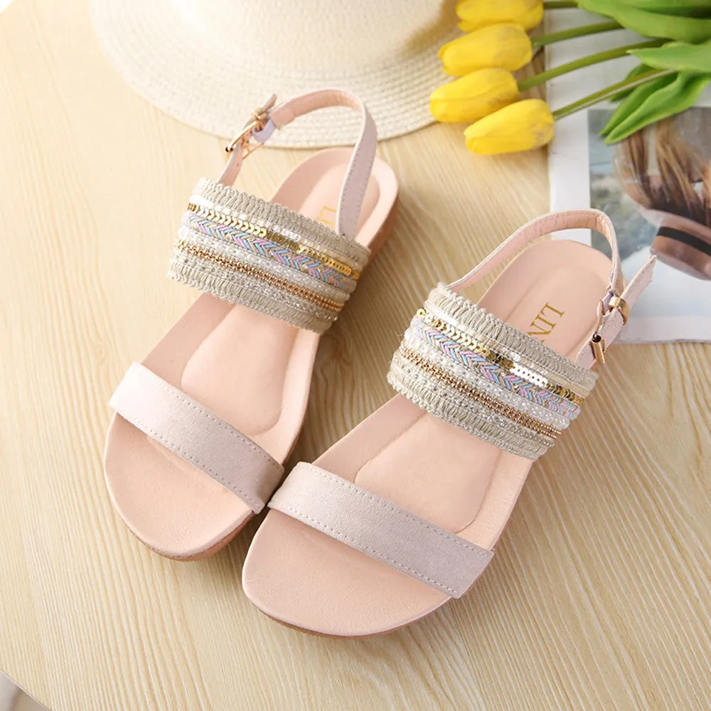 Women Bohemia Slippers Flip Flops Flat Sandals Toe Beach Gladiator Ankle Shoes Teak Flip Flops
