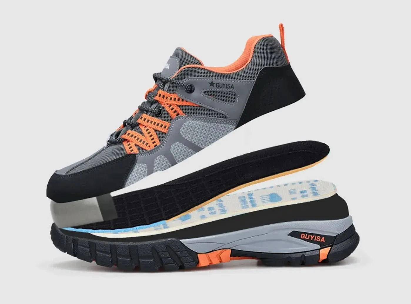 Extra Wide Waterproof Work Boots FitVille Men's Leather Hiking Shoes