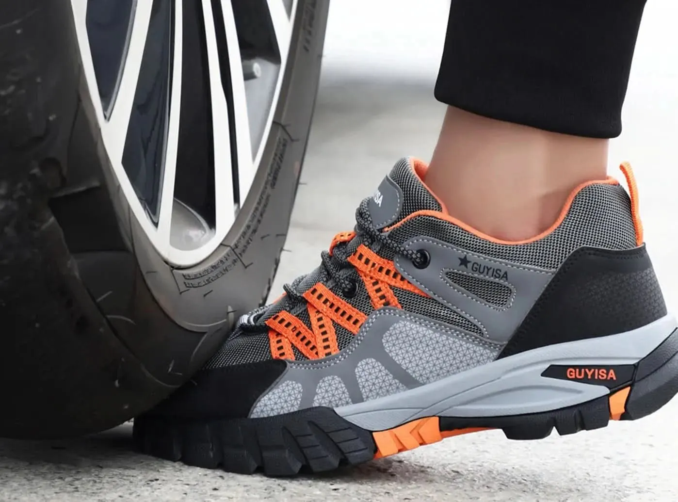 Cushion Work Boots FitVille Men's Leather Hiking Shoes