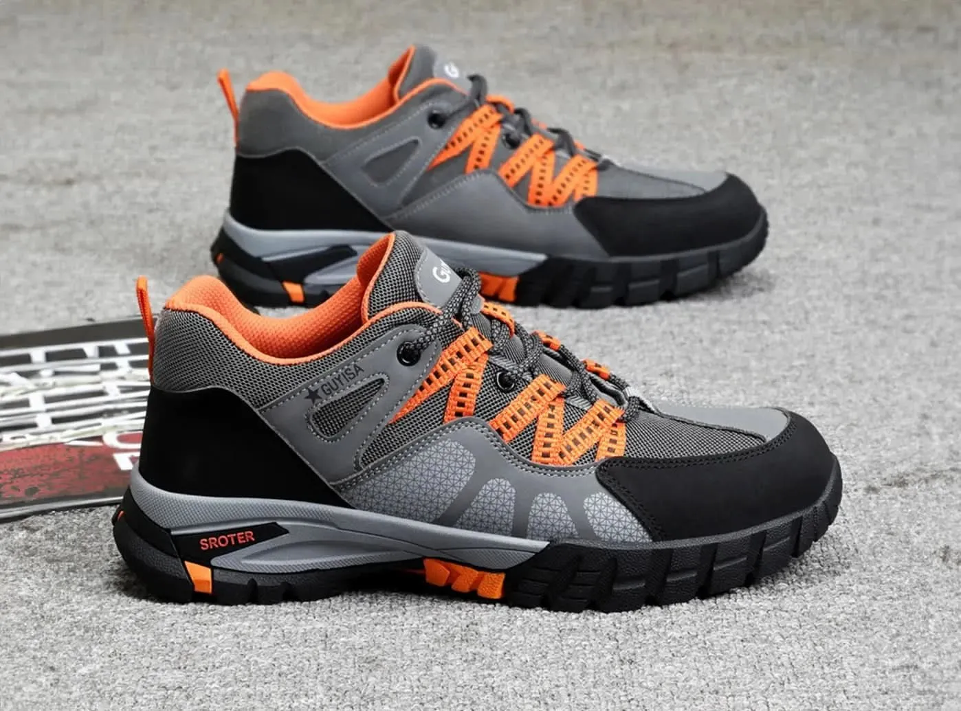 Work Boots Steel Shank FitVille Men's Leather Hiking Shoes