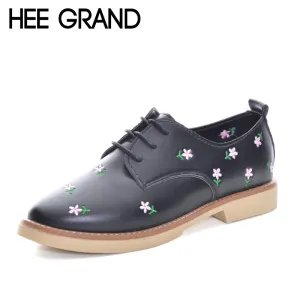 Women Flower Decorate Oxfords Shoes Oxford Derby Shoes