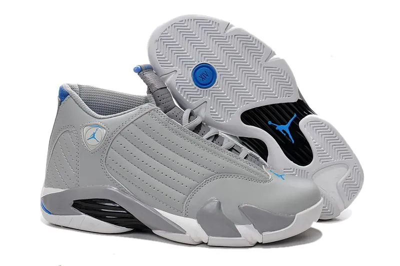 Nike Air Jordan 14 Retro Grey Blue Sneaker Shoes Sale Men Size 7-13 Cheap Running Shoes Asics