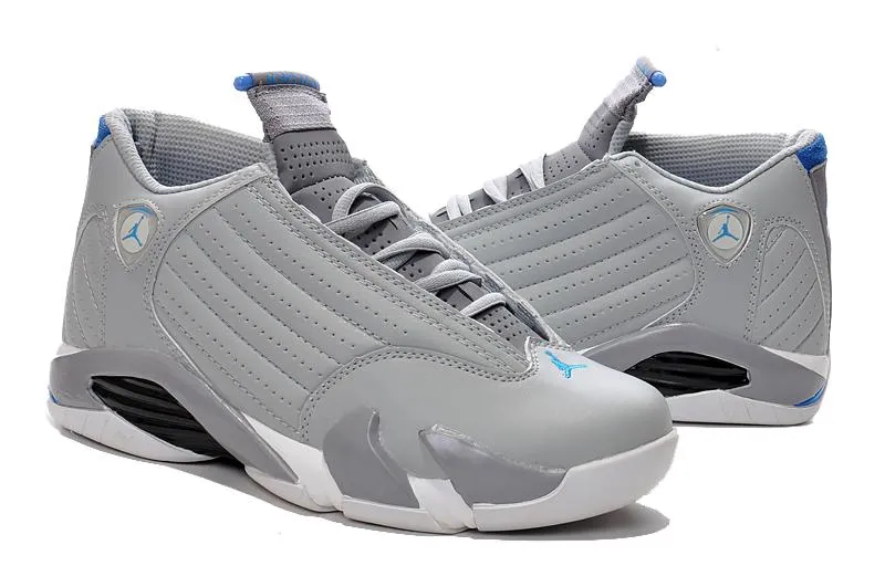 Nike Air Jordan 14 Retro Grey Blue Sneaker Shoes Sale Men Size 7-13 Asics Gel Resolution 9 Padel Shoes