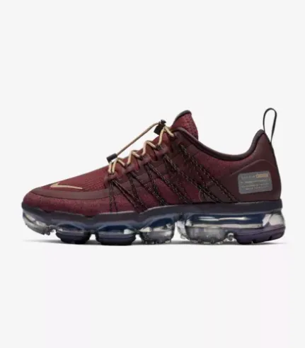 Plaid Sneakers Nike Air Vapormax Run Utility 'Burgundy Crush' Shoes Sneakers Men !!! CYBER MONDAY SALE !!!