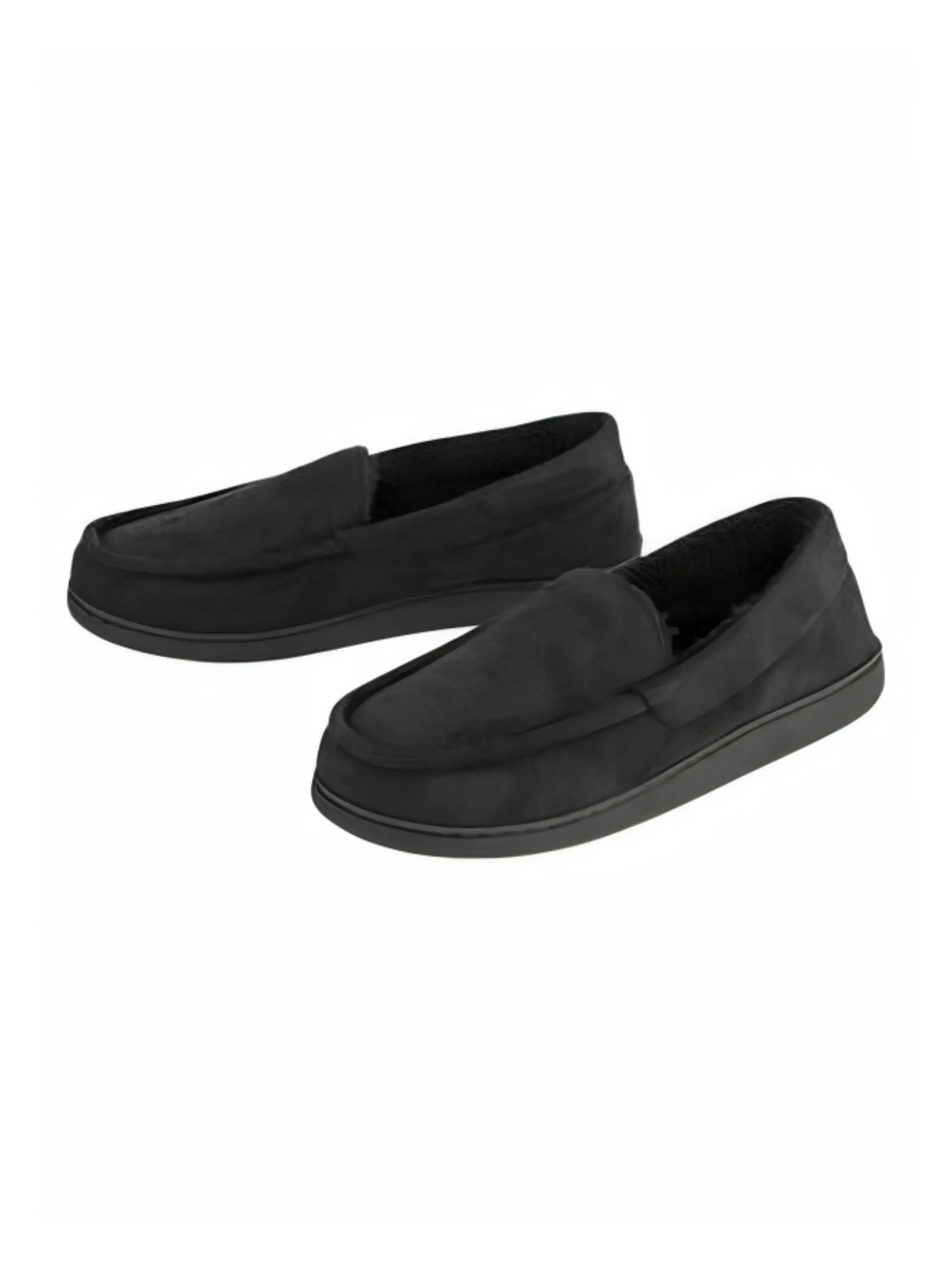 Essie's Slippers Men's Plain Mocassin Slippers,Black