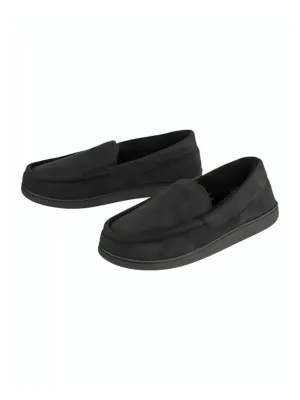 Slippers With Hearts Men's Plain Mocassin Slippers,Black