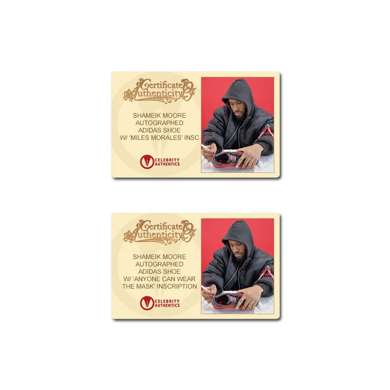 Shameik Moore Autographed Adidas Marvel's Spider-Man: Miles Morales Superstar Shoes Spider Man 2 Adidas Shoes