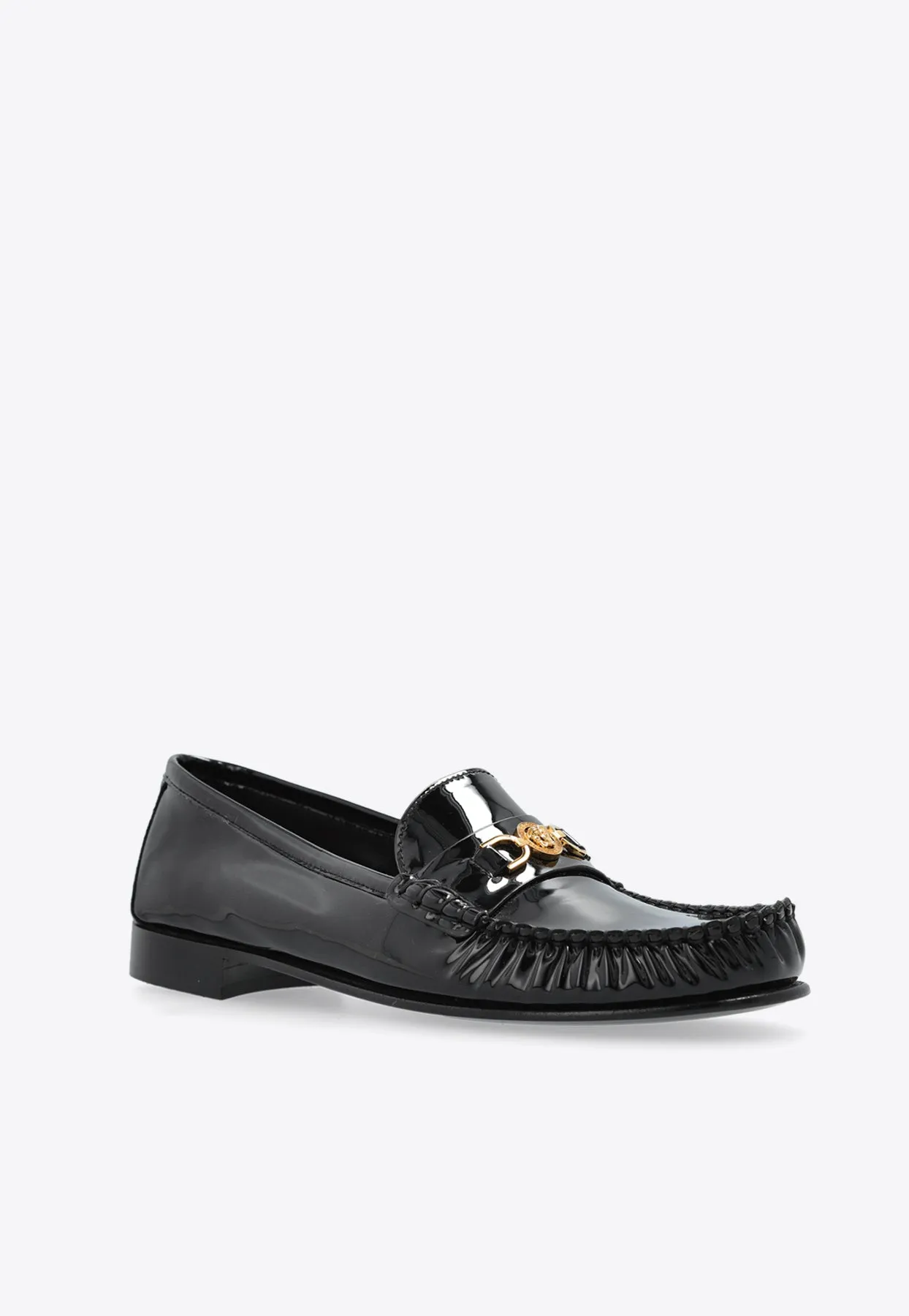 Medusa-Embellished Leather Loafers Best Loafers