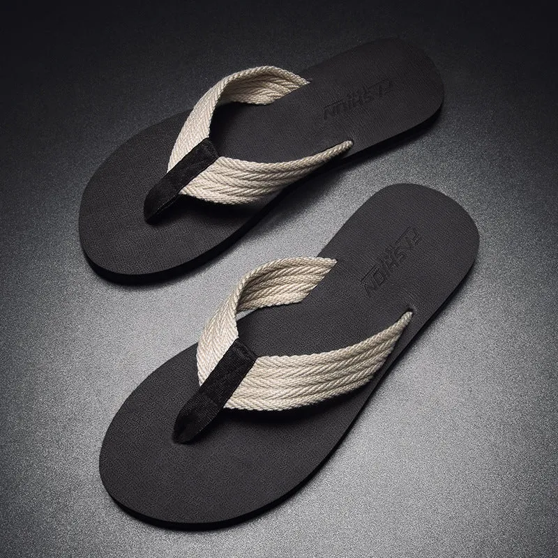 Men Beach Shoes Men's Slippers Summer Casual Non-Slip Fuzzy Slide On Slippers