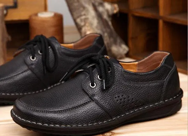 Men Casual Shoes men's leather shoes flats soft comfortable Fashion British Style Shoes 8A106 Wide Fit Flat Wedding Shoes