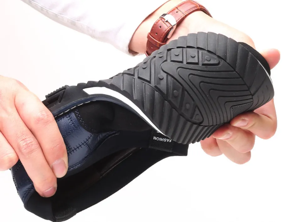 Men Genuine Leather Casual Breathable Slip on Shoes Loafers For Men