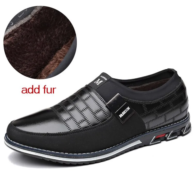 Men Genuine Leather Casual Breathable Slip on Shoes Office Shoes Loafers