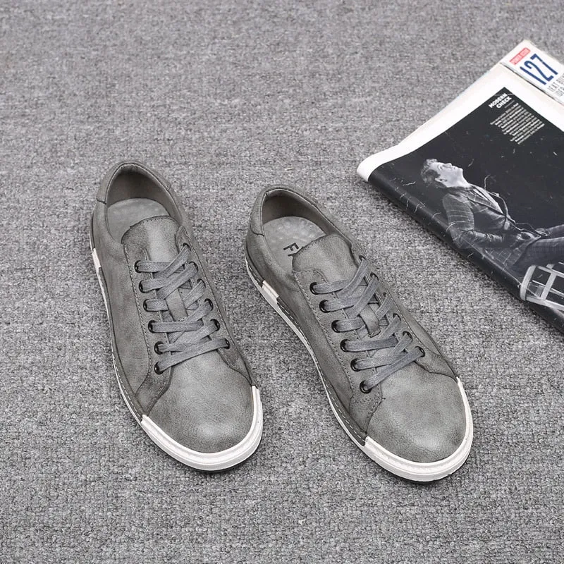 Men Leather Boat Shoes British Loafers