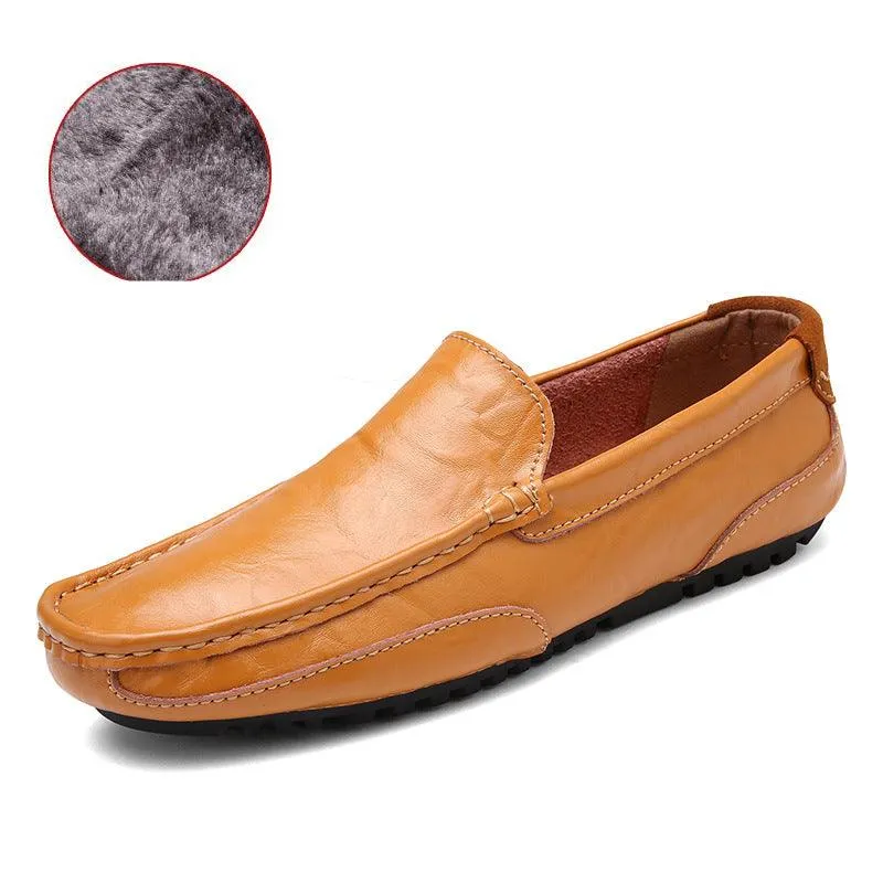 Flat Shoes With Spikes Men Loafers Slip On Formal Comfortable Soft Shoes