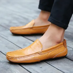 Flat Shoes Brand Lokal Men Loafers Slip On Formal Comfortable Soft Shoes
