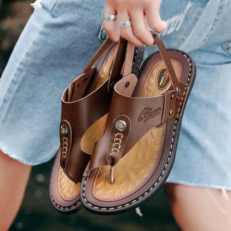 Men Summer Shoes Beach Casual Flip Flops Huarache Sandals With Arch Support