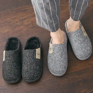 Men Winter Warm Slippers Fur Slippers Men Boys Plush Slipper Cotton Shoes Non-slip Solid Color Home Indoor Casual Slippers Bearpaw Platform Slippers