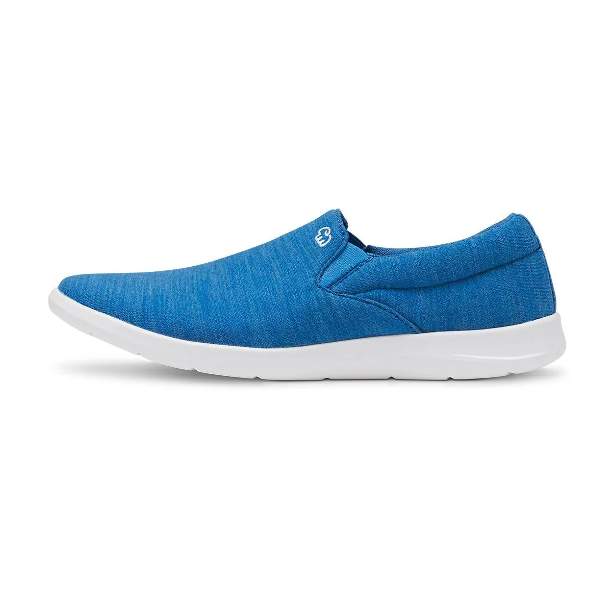 White Canvas Slip On Shoes Men's Slip-Ons Bright Blue - Special Offer