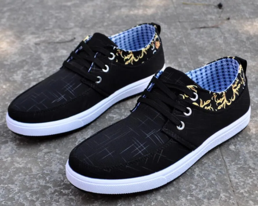 Chunky Heel Penny Loafers Men's Spring Casual Canvas Comfortable Shoes