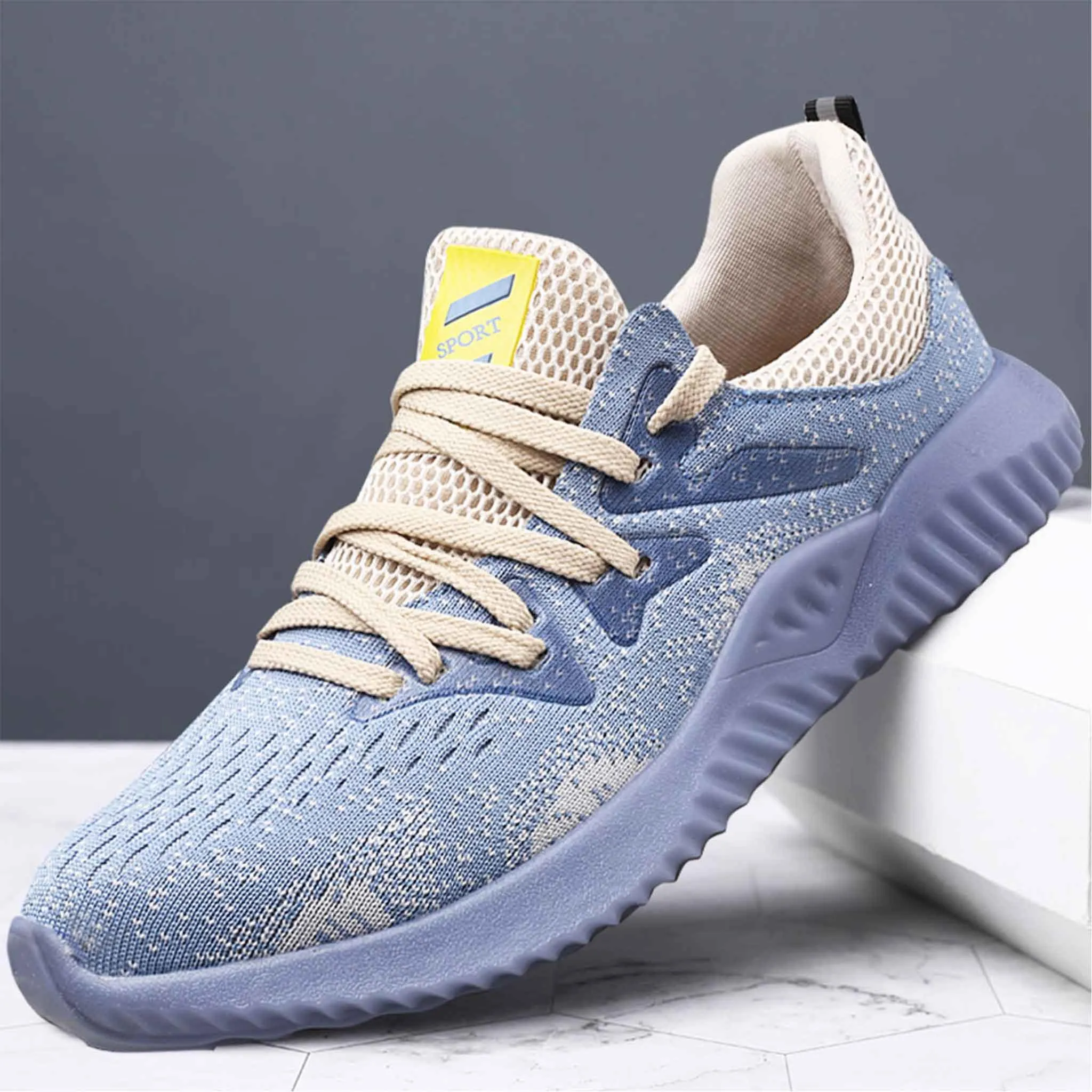 Men's Stylish Blue Steel Toe Sneakers - Lightweight & Protective | B245 Good Work Boots For Standing On Concrete