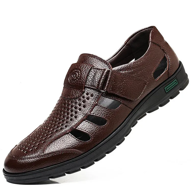 Sandals With Strap Men's Summer Genuine Leather Breathable Sandals