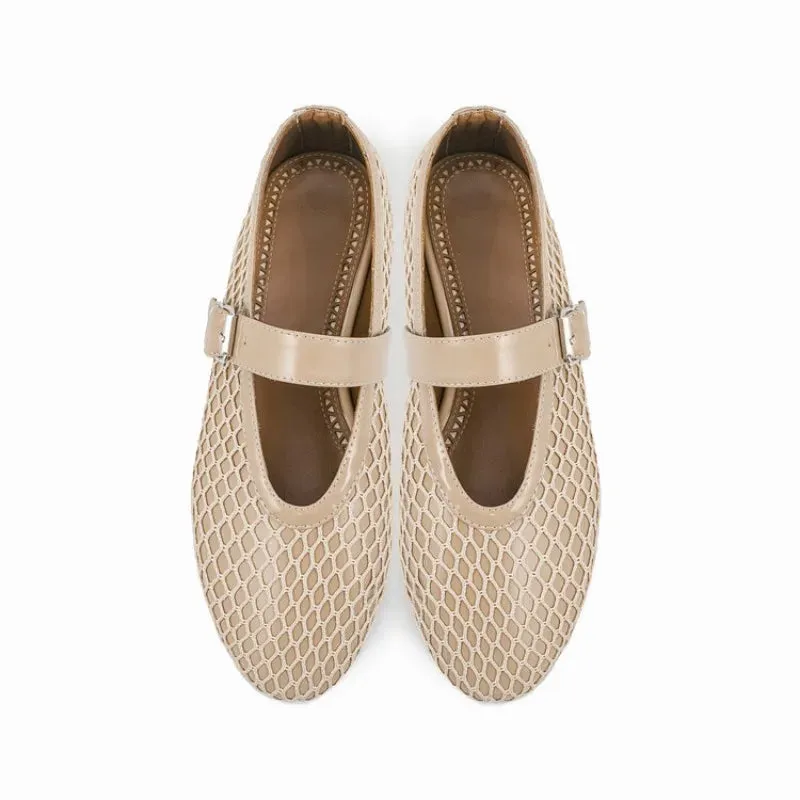 Mesh Round Toe Ballet Shoes Flat 11.5 In Doll Shoes