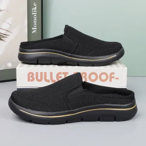 Slippers Dupe Mesh Soft Sole Breathable Comfortable Half Slippers For Men