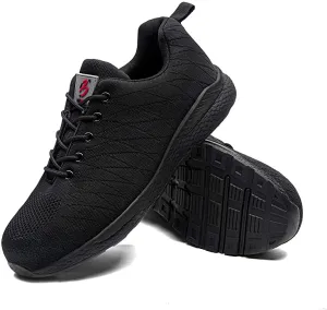 Best Work Boots For Shoveling Mesily Safety Steel Toe Shoes for Men Lightweight Non Slip Work Construction Industrial Shoes - Breathable Sneakers Outdoor Resistant Composite Work Toe Shoes - Size 50 (15.5)