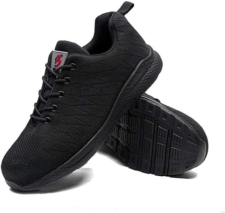 Mesily Safety Steel Toe Shoes for Men Lightweight Non Slip Work Construction Industrial Shoes - Breathable Sneakers Outdoor Resistant Composite Work Toe Shoes - Size 50 (15.5) Most Breathable Work Boots