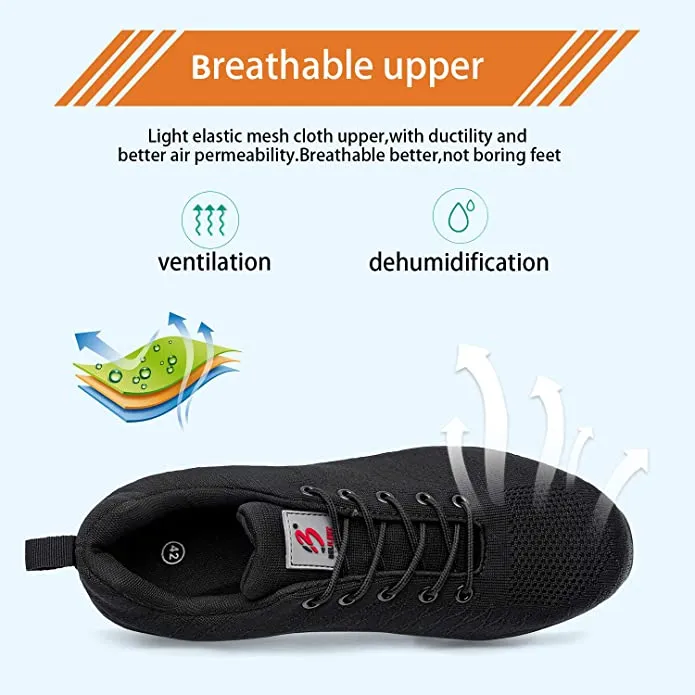 Mesily Safety Steel Toe Shoes for Men Lightweight Non Slip Work Construction Industrial Shoes - Breathable Sneakers Outdoor Resistant Composite Work Toe Shoes - Size 50 (15.5) Work Boots Square Steel Toe