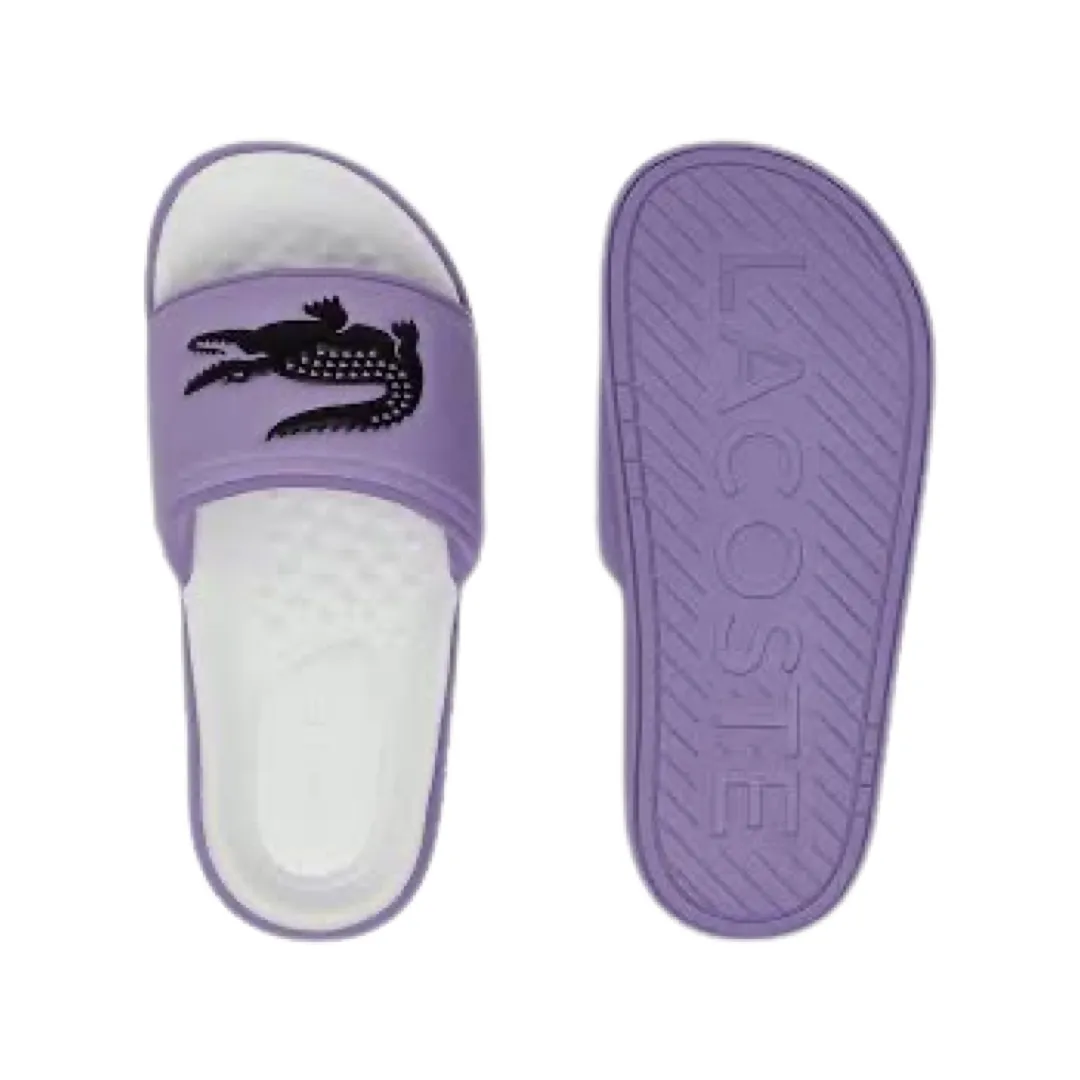 Slim Logo Metallic Flip Flops Women's Lacoste Croco Dualiste Slide Lavender Purple Black White