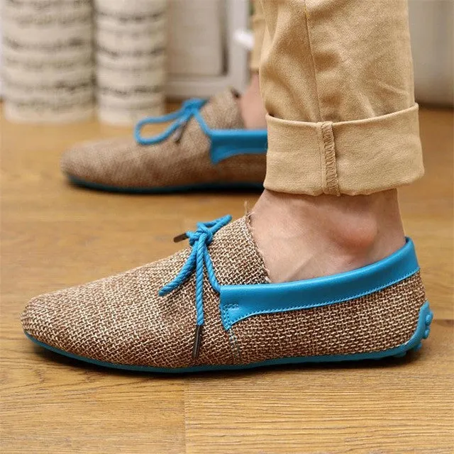 Hot Sale New 2017 Fashion Men Summer Shoes Breathable Weaving Shoes Men Lace-up Flats Casual Light Comfortable Driving  Loafers Beach Shoes