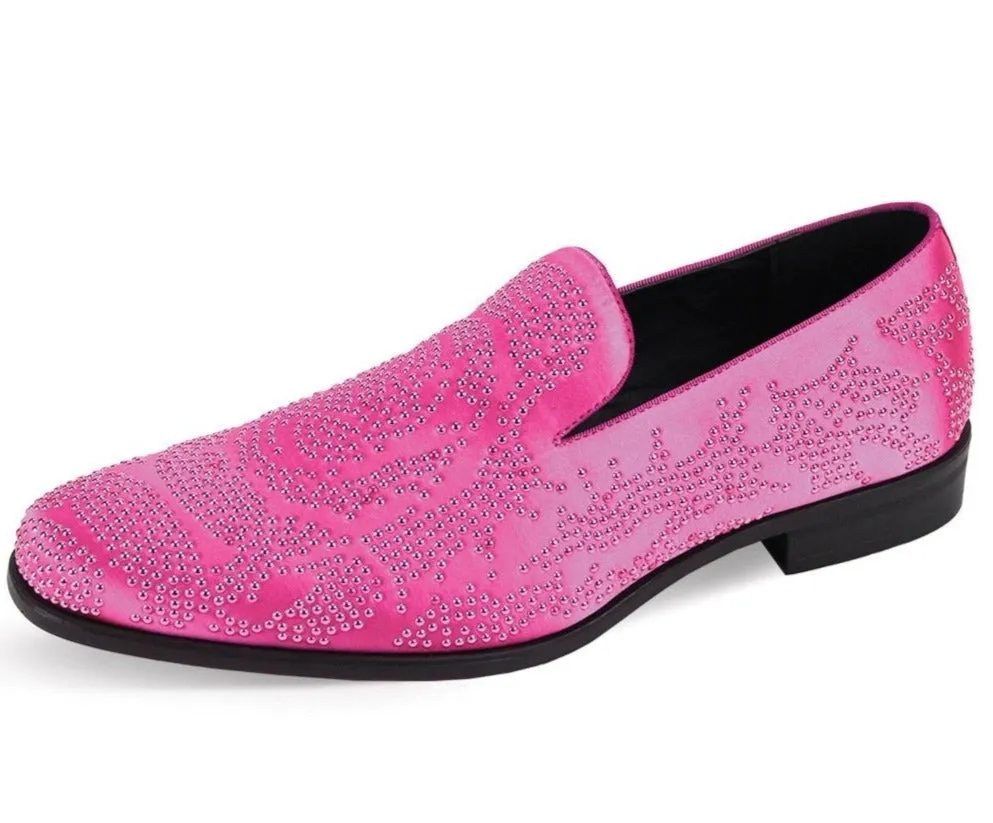 Fuchsia Sequin Stone Men's Loafers Luxury Design Slip-on Dress Shoes Freda Salvador Loafers
