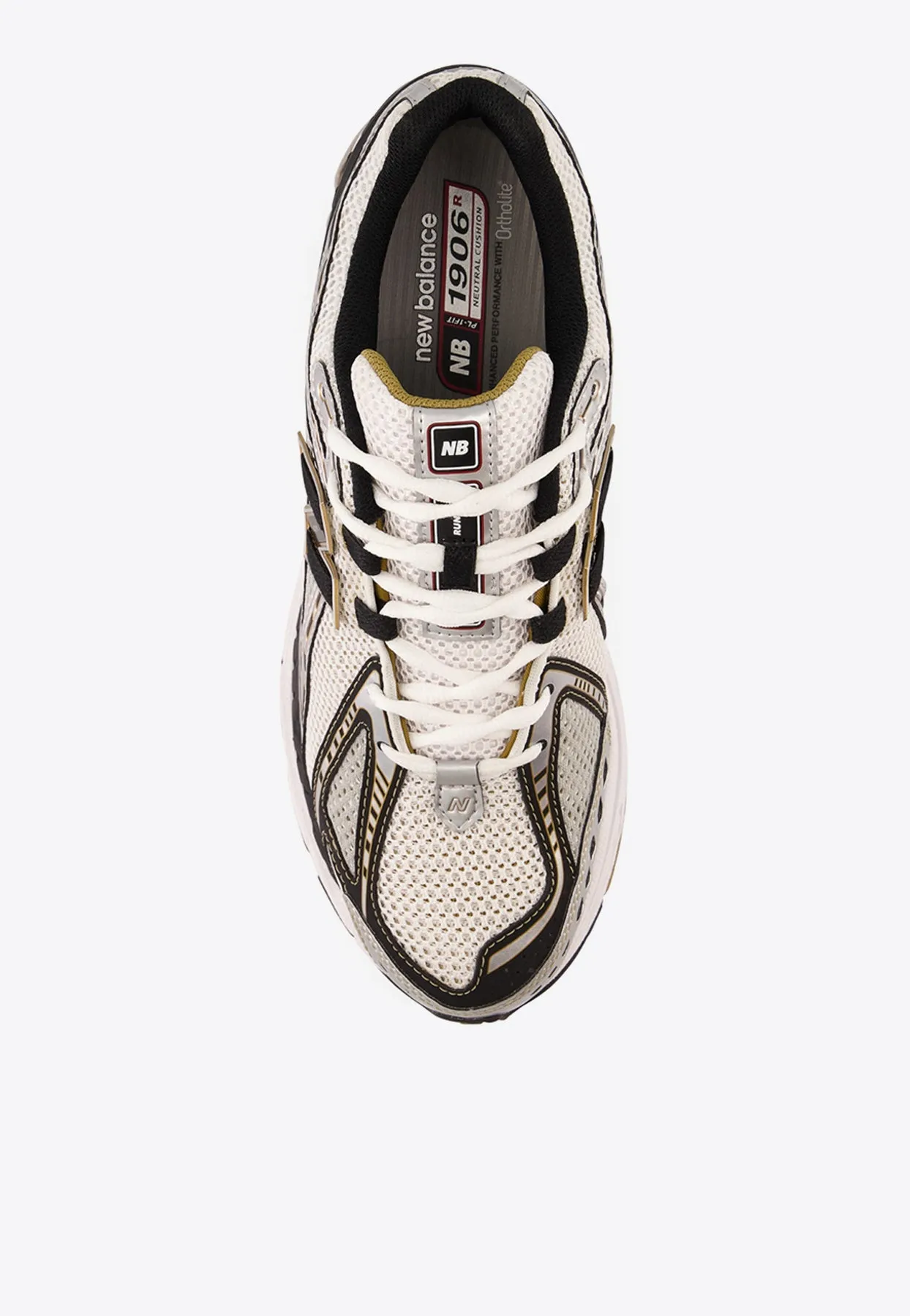 1906R Low-Top Sneakers in Metallic Silver with Metallic Gold New Balance Trainers Womens