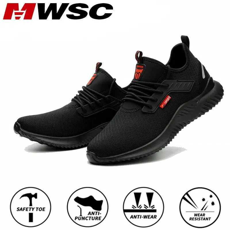 Unionbay Shoes Flats MWSC Safety Work Shoes For Men Steel Toe Cap Indestructible Work Boots Anti-smashing Men Construction Boots Working Sneakers