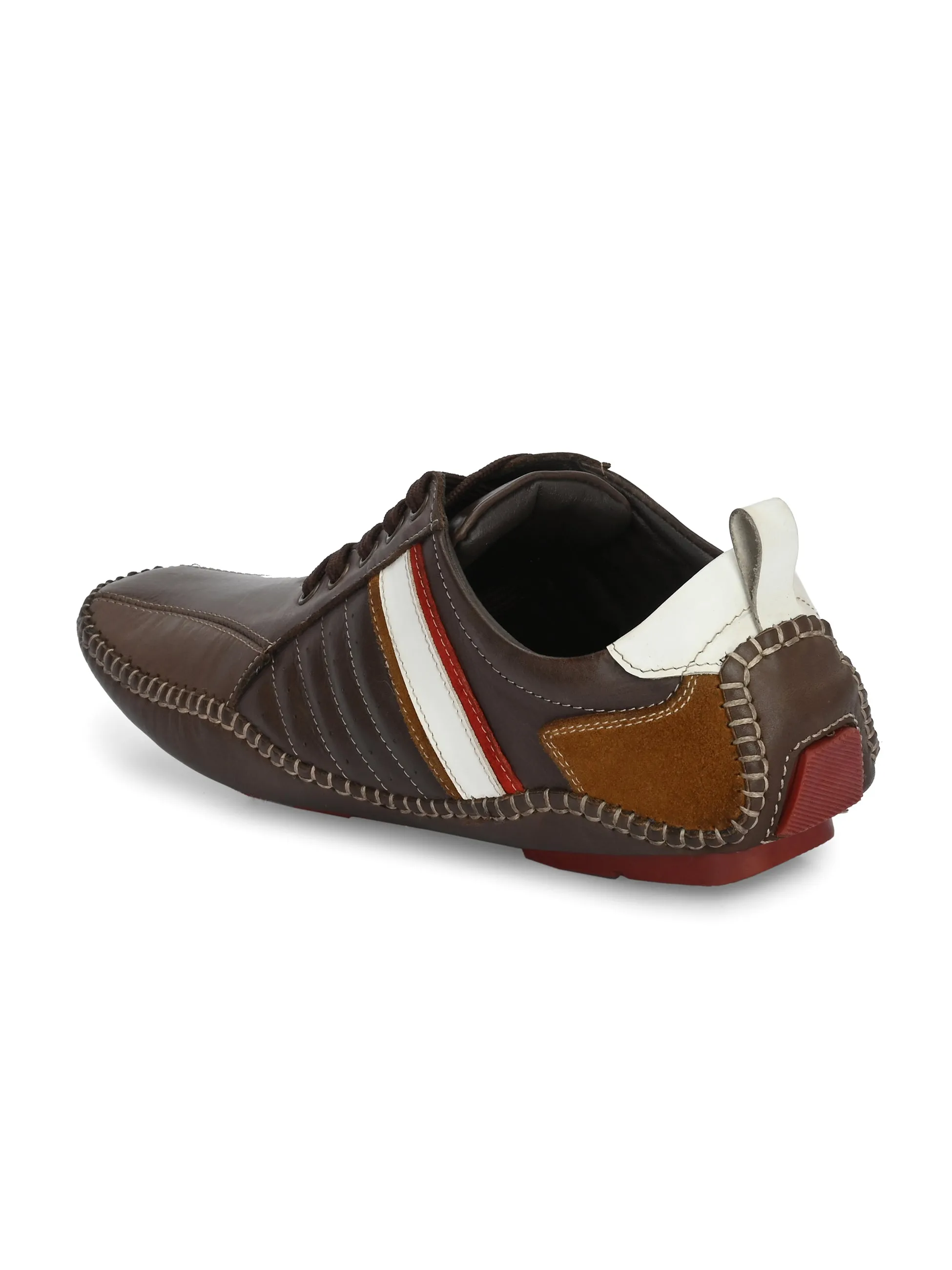 Sandals Resorts Travel Agent Hitz Men's Brown Leather Boat Shoes with Laces