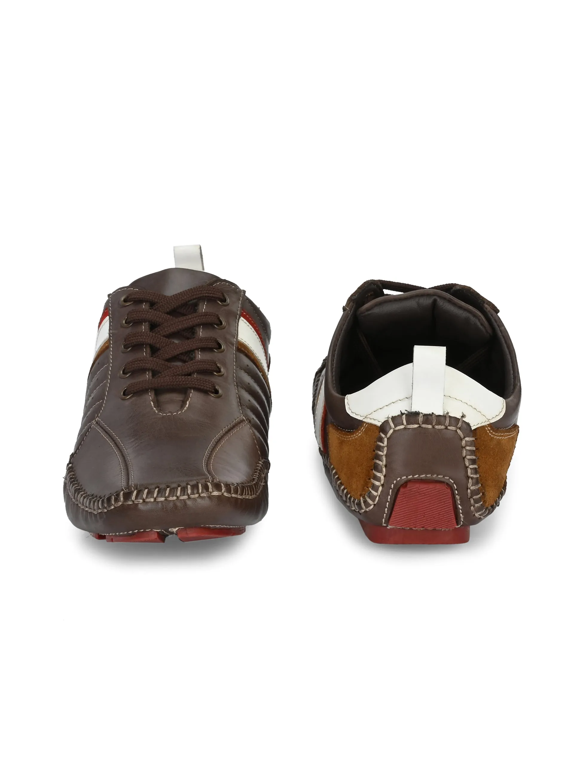 Cheapest Sandals Resort Hitz Men's Brown Leather Boat Shoes with Laces