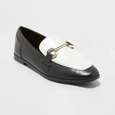 Closed Toe Slip On New - A New Day Women's Faux Leather Slip On Loafer Flats Almond Toe Memory Foam