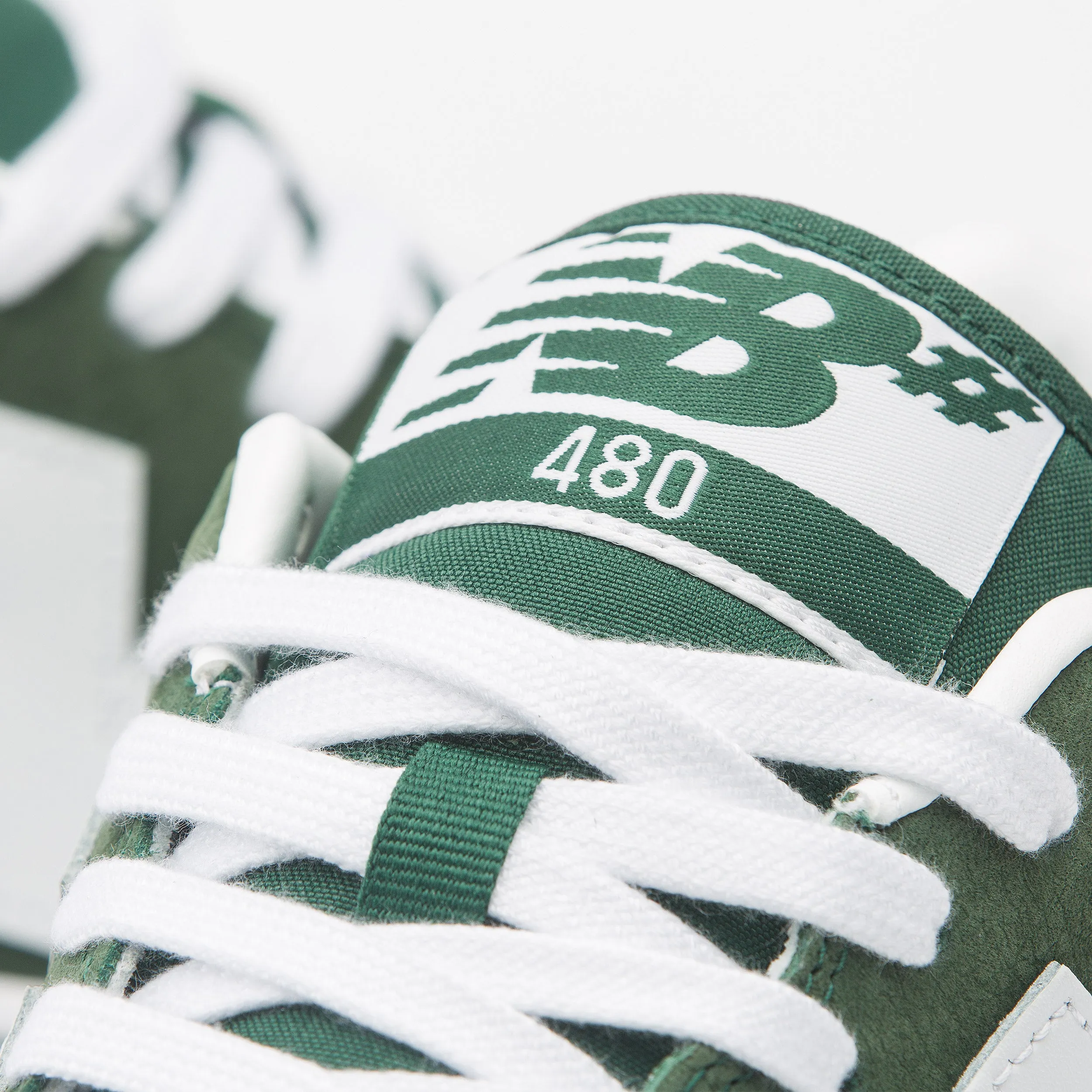 New Balance Narrow Womens Sneakers New Balance 480 Shoes Forest Green / White