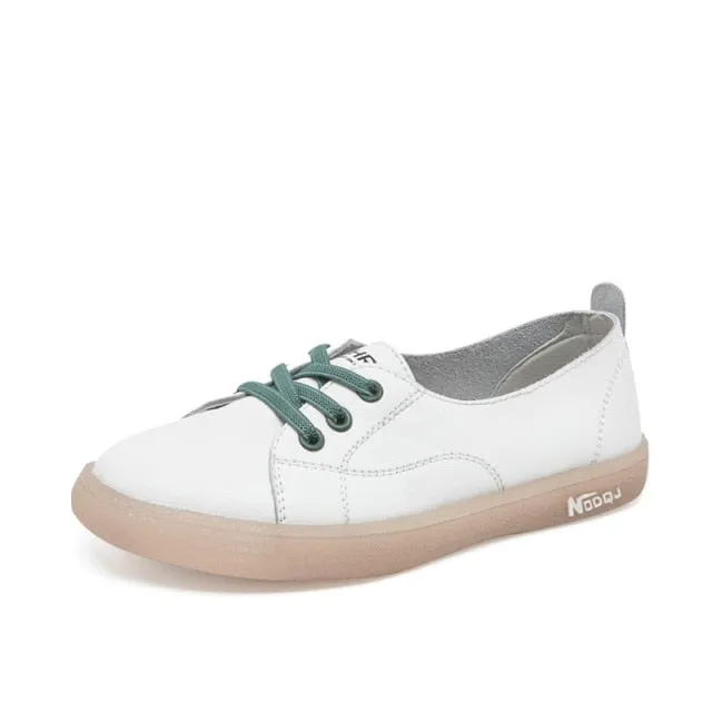 New Genuine Leather Women Sneakers Slip On Fashion Tennis Shoes Sperry Sneakers Shoes