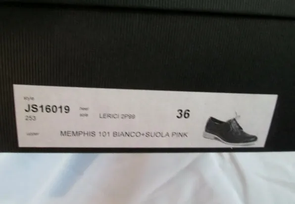 NEW JIL SANDER MEMPHIS BIANCO Shoe Loafer 36 / 6 PINK WHITE Patent Leather Derby Naturalizer Marianne Loafers